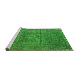 Sideview of Machine Washable Oriental Green Industrial Area Rugs, wshurb2208grn