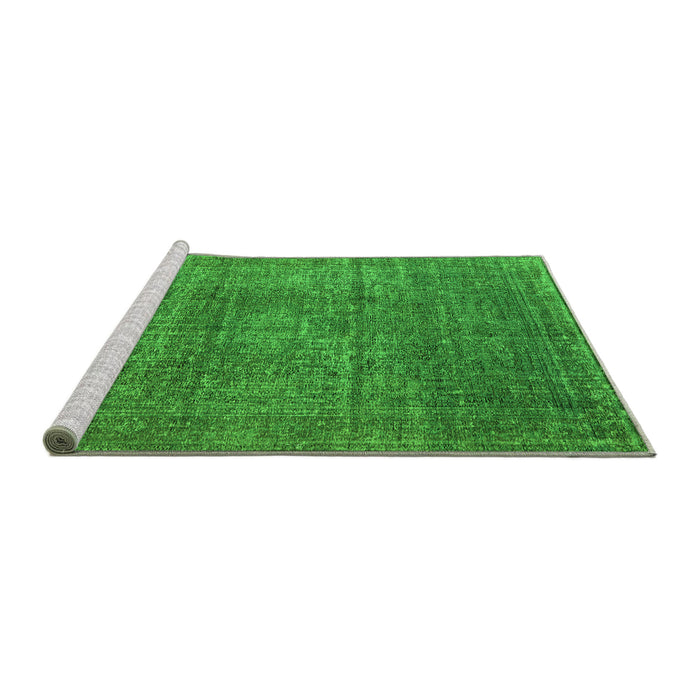 Sideview of Machine Washable Oriental Green Industrial Area Rugs, wshurb2208grn