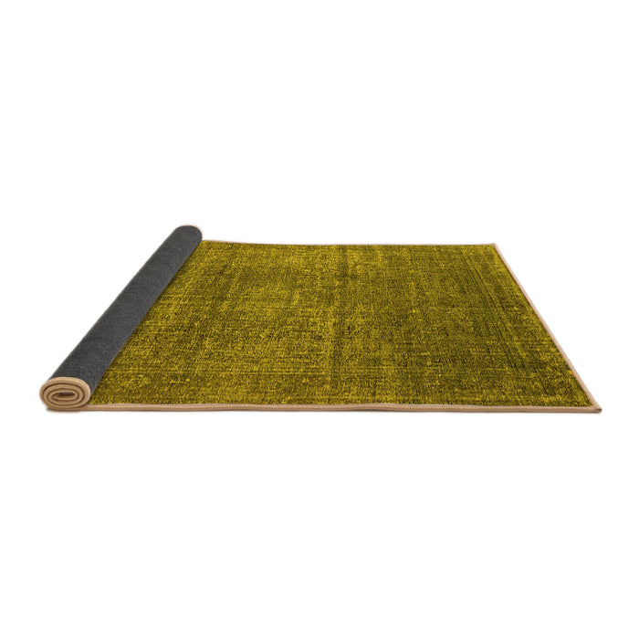 Sideview of Oriental Yellow Industrial Rug, urb2208yw