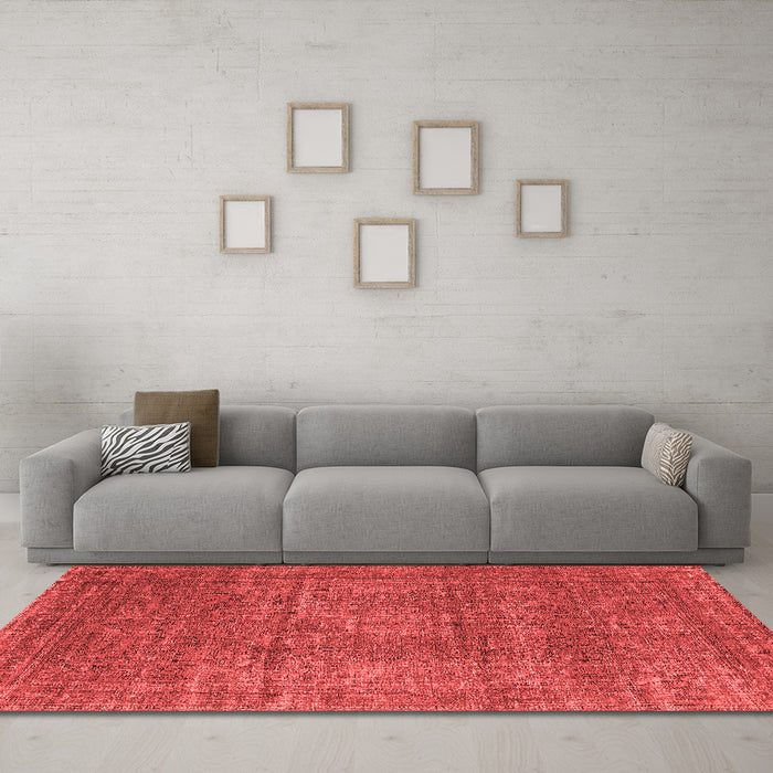 Industrial Red Washable Rugs