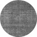 Round Oriental Gray Industrial Rug, urb2208gry