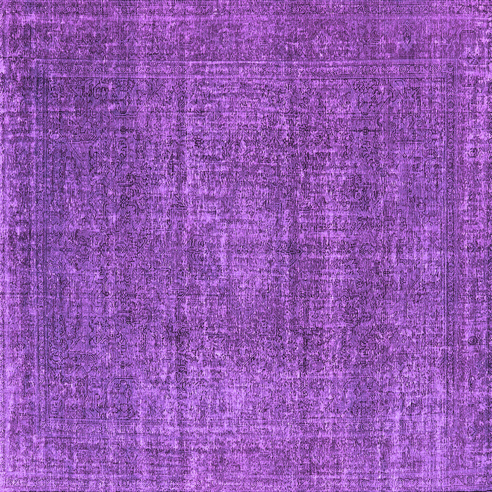 Square Machine Washable Oriental Purple Industrial Area Rugs, wshurb2208pur