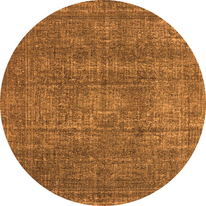 Round Oriental Orange Industrial Rug, urb2208org