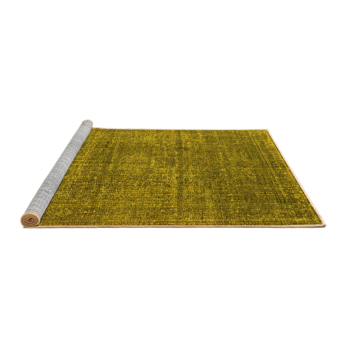 Sideview of Machine Washable Oriental Yellow Industrial Rug, wshurb2208yw