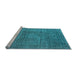 Sideview of Machine Washable Oriental Light Blue Industrial Rug, wshurb2208lblu