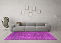 Machine Washable Oriental Pink Industrial Rug in a Living Room, wshurb2208pnk