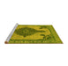 Sideview of Machine Washable Oriental Yellow Industrial Rug, wshurb2209yw