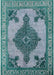 Machine Washable Industrial Modern Greenish Blue Green Rug, wshurb2209