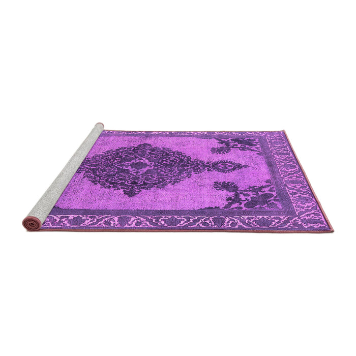 Sideview of Machine Washable Oriental Pink Industrial Rug, wshurb2209pnk
