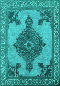 Oriental Turquoise Industrial Rug, urb2209turq