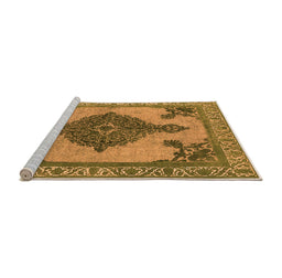 Sideview of Machine Washable Oriental Orange Industrial Area Rugs, wshurb2209org