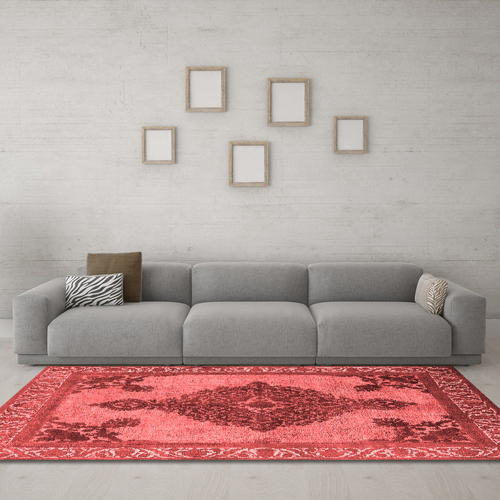 Industrial Red Washable Rugs