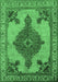 Machine Washable Oriental Emerald Green Industrial Area Rugs, wshurb2209emgrn