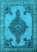 Machine Washable Oriental Light Blue Industrial Rug, wshurb2209lblu