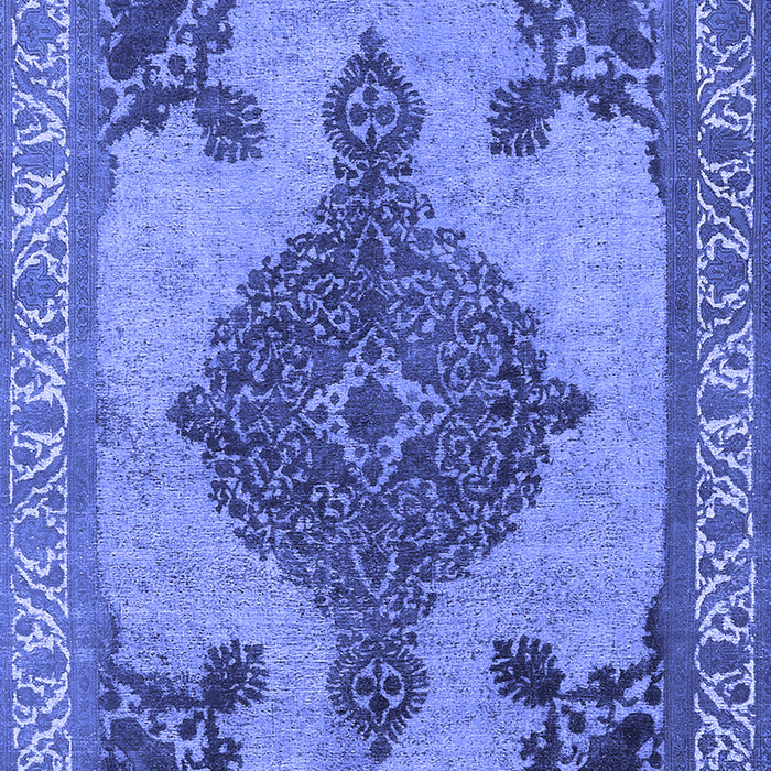 Machine Washable Oriental Blue Industrial Rug, wshurb2209blu
