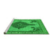 Sideview of Machine Washable Oriental Green Industrial Area Rugs, wshurb2209grn