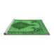 Sideview of Machine Washable Oriental Emerald Green Industrial Area Rugs, wshurb2209emgrn