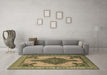 Machine Washable Oriental Brown Industrial Rug in a Living Room,, wshurb2209brn