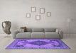 Machine Washable Oriental Purple Industrial Area Rugs in a Living Room, wshurb2209pur