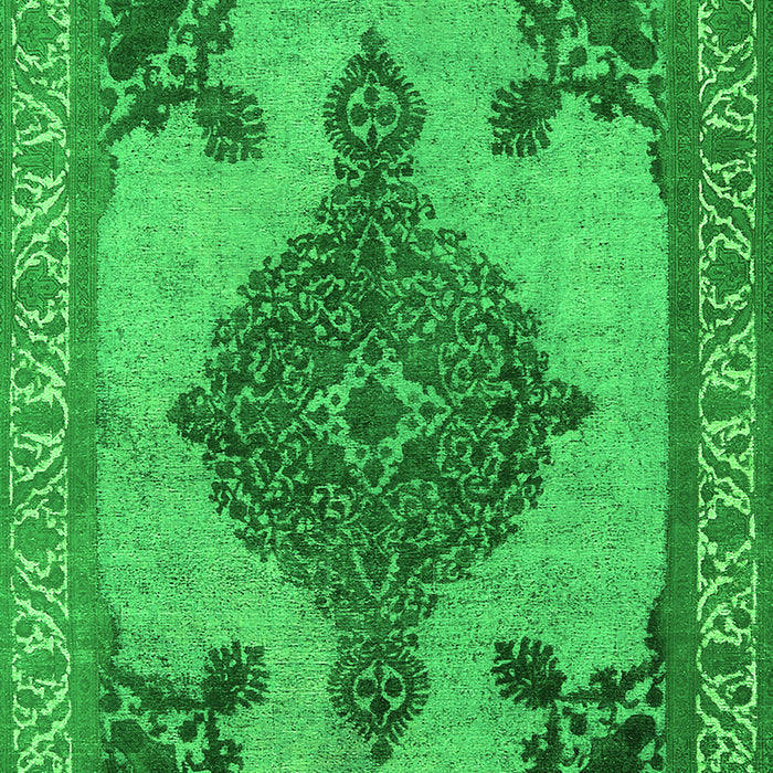 Machine Washable Oriental Green Industrial Area Rugs, wshurb2209grn