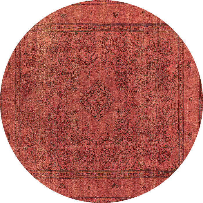 Round Oriental Brown Industrial Rug, urb2210brn