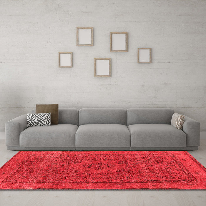 Industrial Red Washable Rugs