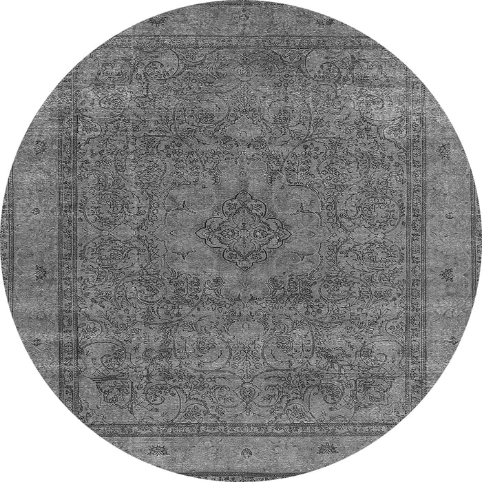 Round Oriental Gray Industrial Rug, urb2210gry