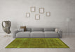 Machine Washable Oriental Green Industrial Area Rugs in a Living Room,, wshurb2210grn