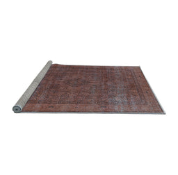 Sideview of Machine Washable Oriental Light Blue Industrial Rug, wshurb2210lblu