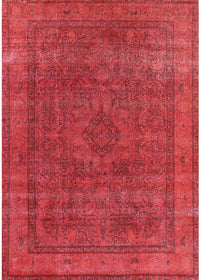 Machine Washable Industrial Modern Red Rug, wshurb2210