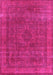 Machine Washable Oriental Pink Industrial Rug, wshurb2210pnk