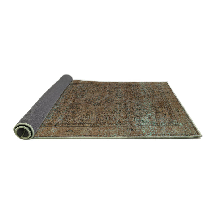 Sideview of Oriental Turquoise Industrial Rug, urb2210turq