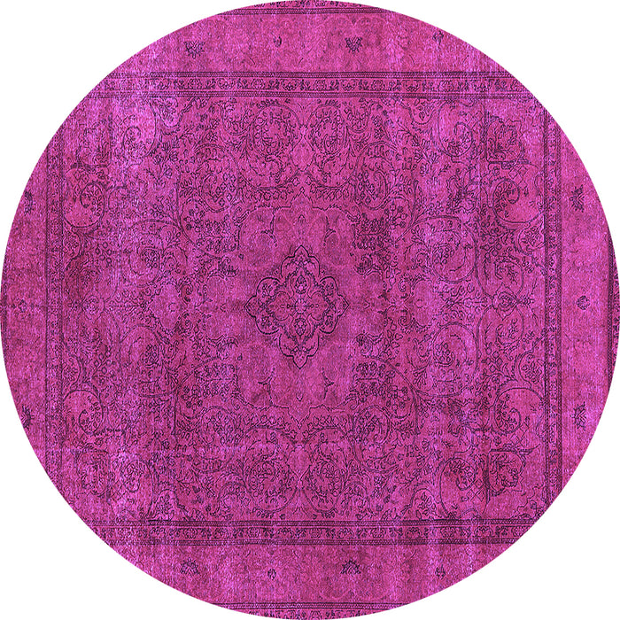 Round Oriental Purple Industrial Rug, urb2210pur