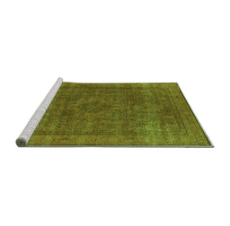 Sideview of Machine Washable Oriental Green Industrial Area Rugs, wshurb2210grn
