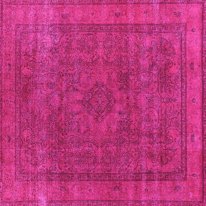 Square Machine Washable Oriental Pink Industrial Rug, wshurb2210pnk