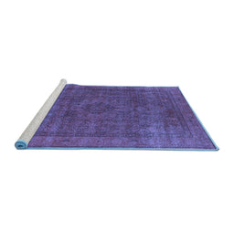 Sideview of Machine Washable Oriental Blue Industrial Rug, wshurb2210blu