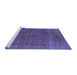 Sideview of Machine Washable Oriental Blue Industrial Rug, wshurb2210blu