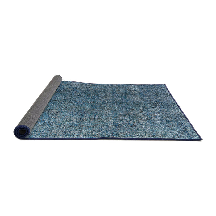 Sideview of Mid-Century Modern Koi Blue Oriental Rug, urb2211