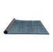 Sideview of Mid-Century Modern Koi Blue Oriental Rug, urb2211