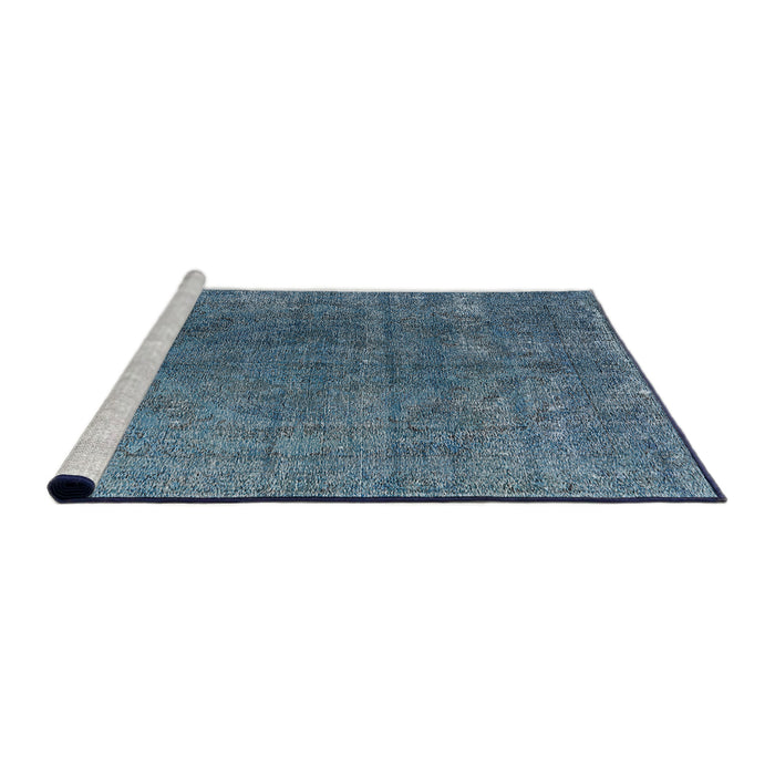 Sideview of Machine Washable Industrial Modern Koi Blue Rug, wshurb2211