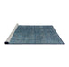 Sideview of Machine Washable Industrial Modern Koi Blue Rug, wshurb2211