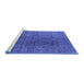 Sideview of Machine Washable Oriental Blue Industrial Rug, wshurb2211blu