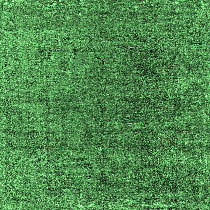 Square Machine Washable Oriental Emerald Green Industrial Area Rugs, wshurb2211emgrn