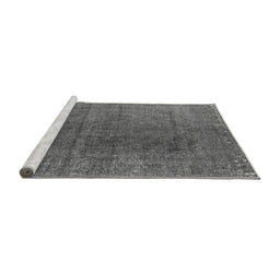Sideview of Machine Washable Oriental Gray Industrial Rug, wshurb2211gry