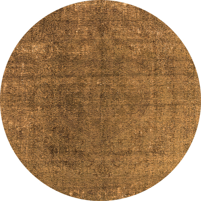 Round Machine Washable Oriental Orange Industrial Area Rugs, wshurb2211org