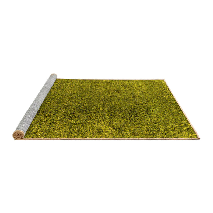 Sideview of Machine Washable Oriental Yellow Industrial Rug, wshurb2211yw