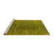 Sideview of Machine Washable Oriental Yellow Industrial Rug, wshurb2211yw