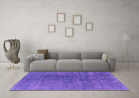 Machine Washable Oriental Purple Industrial Rug, wshurb2211pur