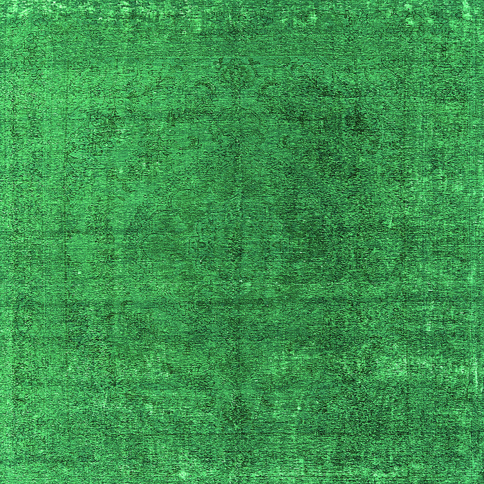 Square Oriental Green Industrial Rug, urb2211grn