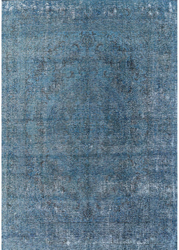 Mid-Century Modern Koi Blue Oriental Rug, urb2211